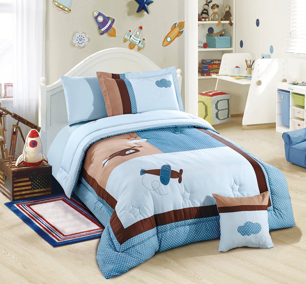 Aviation Print Bedding Set - 100% Organic Cotton (3/4/6pcs) - My Store