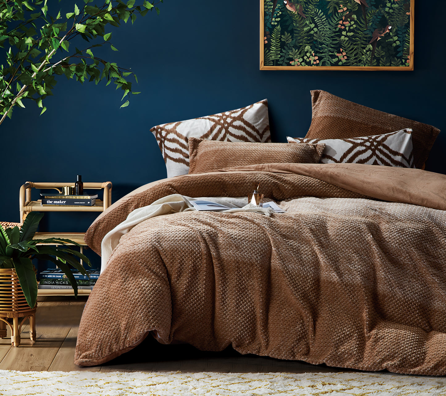 Comforter Set in Earthy Tones with Geometric Design