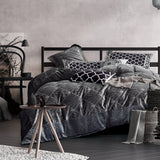 Black and Silver Comforter Set with Decorative Pillows