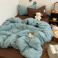 Four Season Blue Stripe Duvet Cover Set Queen, Soft All-Season Bedding with Pillowcases, Japanese Korean Style Navy & Sky Blue, OEM ODM Factory Direct Custom Bedding for Bulk Orders