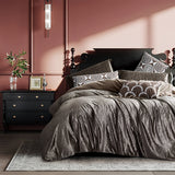 Bronze Comforter Set with Decorative Beige Cushions