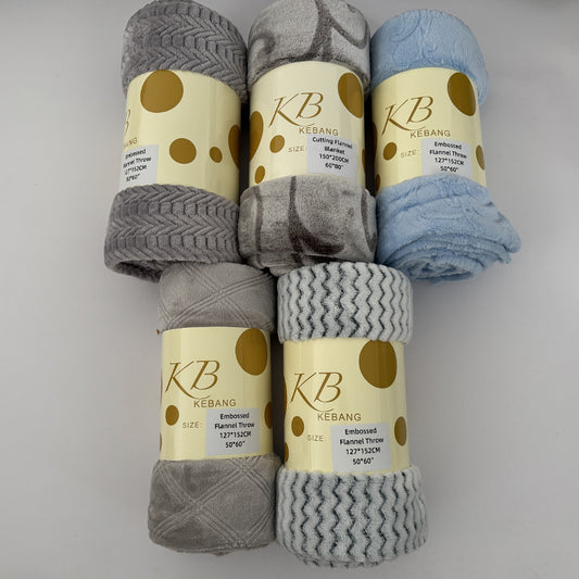 Embossed Flannel Throw Blanket