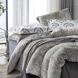 Grey 7-Piece Bedding Set with Decorative Pillows and Textured Fabric