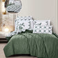Cozy Reversible Microfiber Bedspread Set | Soft Green & White Floral Bedding with 1 Bedspread, 2 Pillowcases & 2 Shams | OEM Bedding Manufacturer | Bedspread, Quilt & Comforter Factory