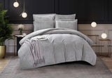 Luxury Light Gray Microfiber Comforter Set | Modern Textured Bedding with Pillow Shams | Machine Washable & Dry Clean Safe | Custom Duvet OEM Factory | Personalized Color and Material Choices