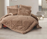 Luxury Mocha Faux Fur Microfiber Comforter Set | Ultra-Soft Textured Bedding with Plush Design | Machine Washable & Dry Clean Safe | Custom Duvet OEM Factory | Personalized Color and Material Choices