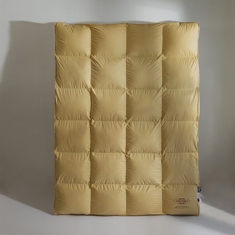 Luxury Golden Quilted Mattress Topper, Thick Padded Bed Pad with Soft Cotton Cover, Fluffy Down Alternative Filling, Comfortable Breathable Mattress Protector Pad for Added Support & Warmth, King/Queen Size - Bedding Factory&Supplier