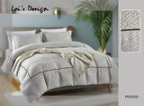 7-Piece Minimalist Textured Duvet Cover Set – Modern Black & White Cotton Bedding, Factory Direct & Custom Size Available
