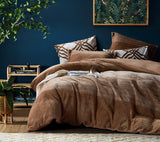 Comforter Set in Earthy Tones with Geometric Design